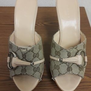 Gucci Horsebit Wood Wooden Platform Clogs